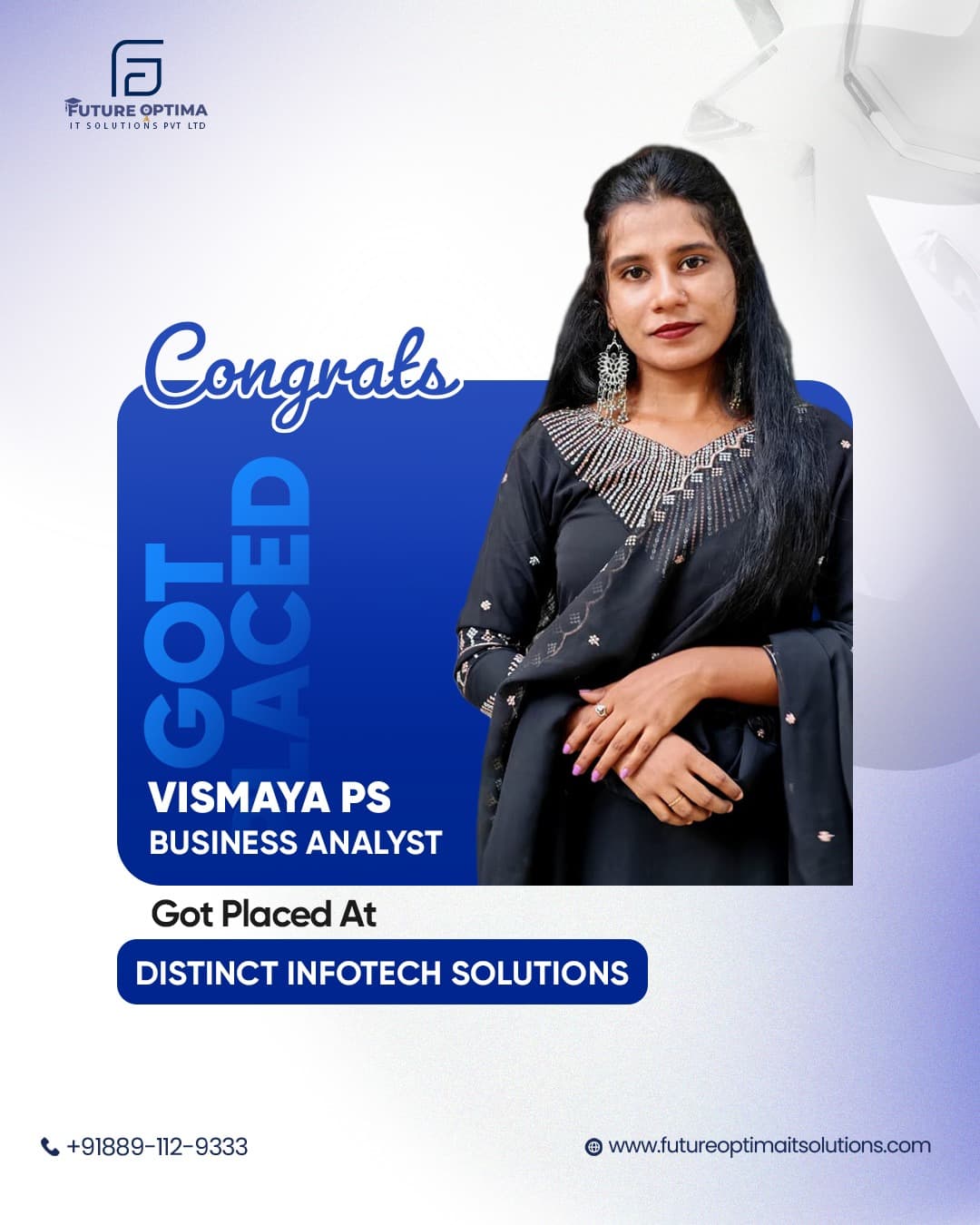 Future Optima IT Solutions student placement announcement — Kochi, Kerala